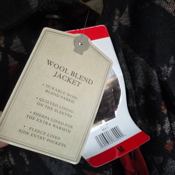 Jachs New York Jacket Aztec Wool Blend Sherpa Lined Shacket Grey Mens Medium NEW - Picture 11 of 12